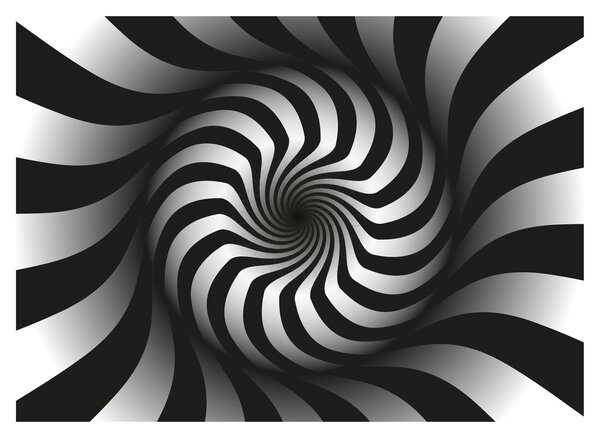 Obraz na szkle - Abstrakcyjny obraz czarno - białej spirali (70x50 cm)