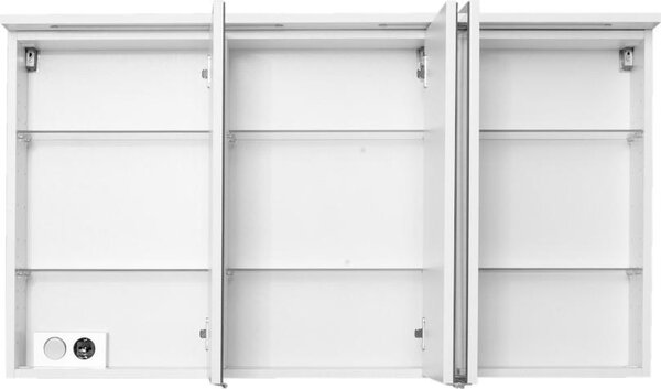 Szafka lustrzana Bobbi 120cm model 1 3 drzwi i owietlenie LED - biaa