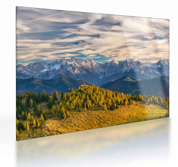 Obraz na szkle - panorama górska (70x50 cm)