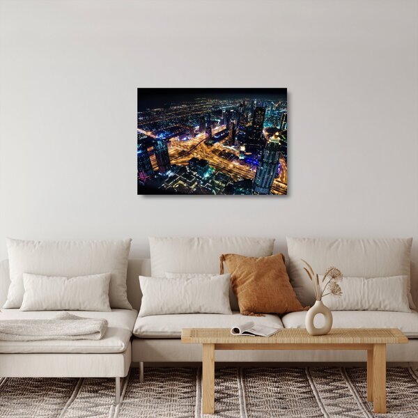 Obraz na szkle - miasto nocą (70x50 cm)