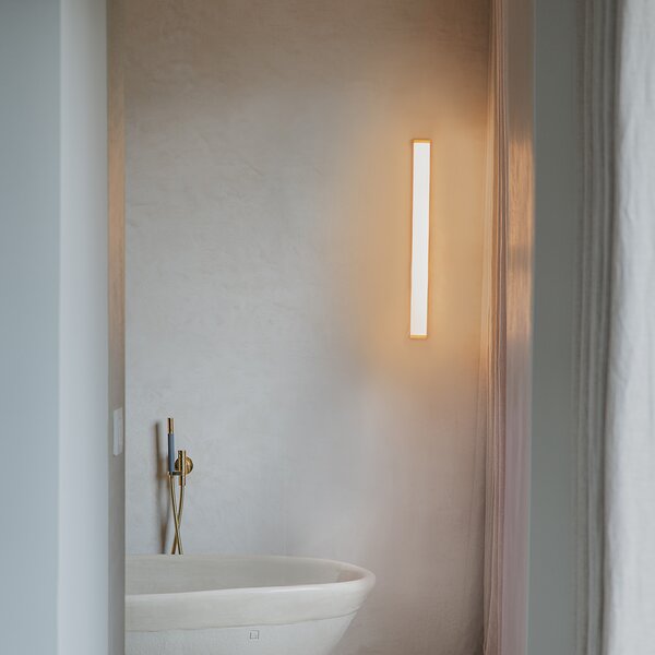 Kinkiet / Lampa scienna łazienkowy mosiądz 62 cm z diodą LED IP44 - Cascada Oswietlenie wewnetrzne