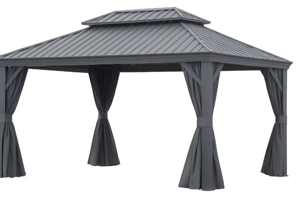 Pawilon Ogrodowy PREMIUM 3.65 x 4.85m Wiata ogrodowa Corciano Stalowy dach