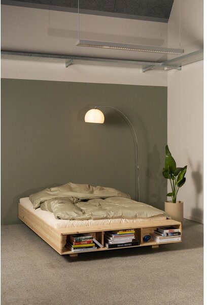 Łóżko dwuosobowe z litego drewna sosnowego ze stelażem 160x200 cm Merge – Karup Design