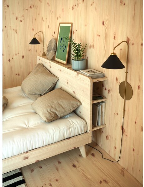Brązowe łóżko dwuosobowe z drewna sosnowego ze stelażem 160x200 cm Retreat – Karup Design