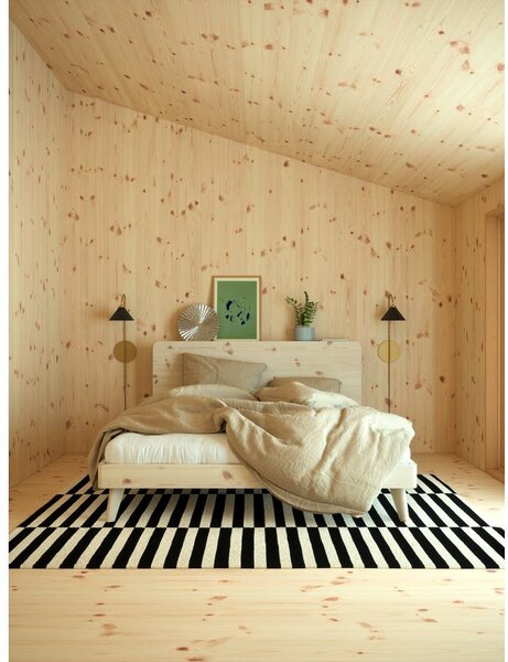 Brązowe łóżko dwuosobowe z drewna sosnowego ze stelażem 160x200 cm Retreat – Karup Design