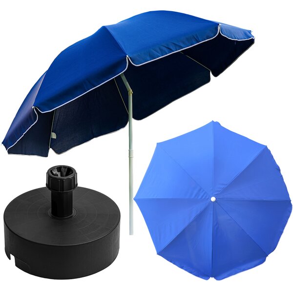 Parasol ogrodowy Parasol ogrodowy 240 cm z okrg podstaw w zestawie Ogród Plaa Balkon