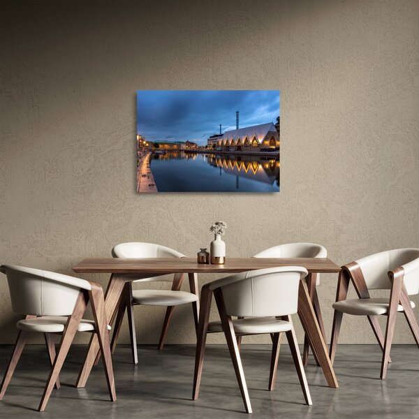 Obraz na szkle - kanał wodny - Göteborg (70x50 cm)