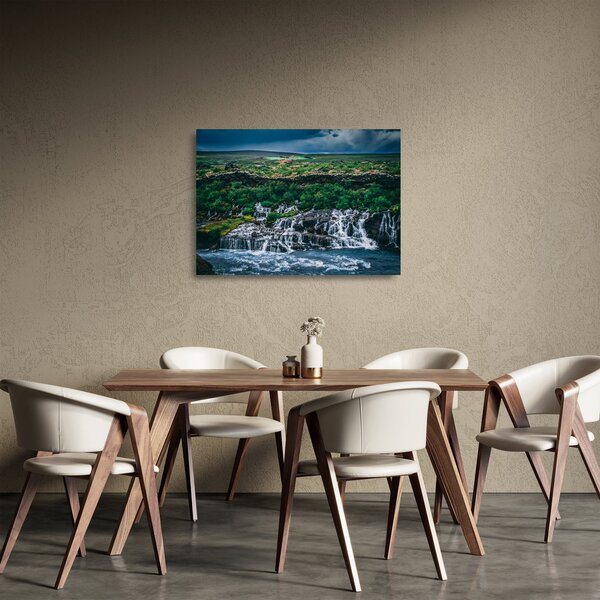 Obraz na szkle - wodospady w przyrodzie (70x50 cm)
