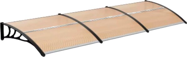 MVPOWER Rolety i zadaszenia okienne - Poliwglan - Aluminium - 270x98,5 cm - Przezroczysty/brzowy - Odporny na warunki atmosferyczne - Ochrona UV