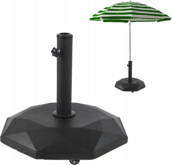 Podstawa parasola ogrodowego czarna 48 x 34 cm