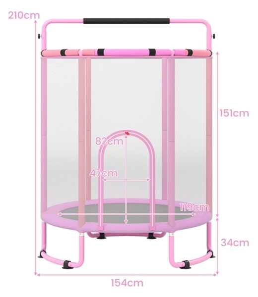 Trampolina dziecięca 154 cm z akcesoriami do ogrodu