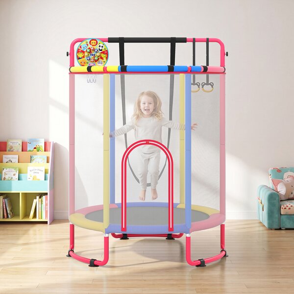 Trampolina dziecięca 154 cm z akcesoriami - bezpieczna zabawa