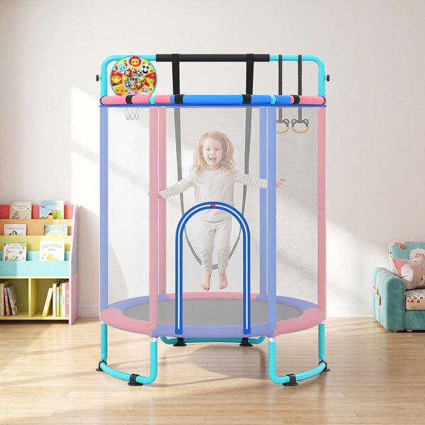 Trampolina ogrodowa dla dzieci 154 cm z siatką i akcesoriami