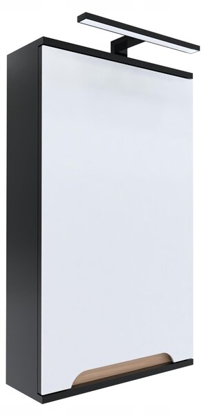 Szafka z lustrem czarna 45x16x75 czarny/db LED Omeble