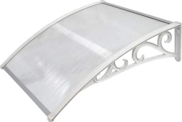 MVPOWER Rolety i zadaszenia okienne - Poliwglan - Aluminium - 120x75 cm - Przezroczyste - Odporne na warunki atmosferyczne - Biay