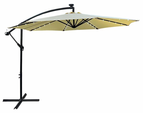 Parasol ogrodowy MILIN beowy z owietleniem LED 300x300x245 cm