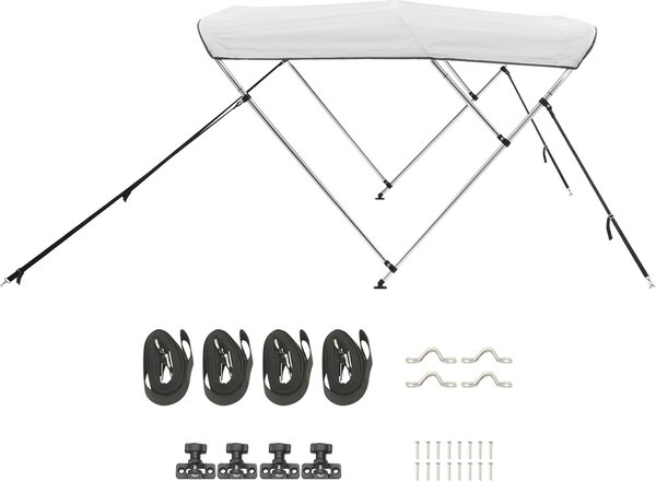 SucceBuy Pokrowiec na ód Bimini Top 3-bow 216-229 cm, jasnoszary