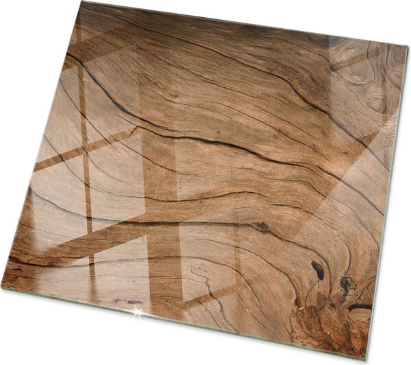 Natural Wood Pattern- Glass Kitchen Worktop - Szklany blat kuchenny - Nowoczesny blat kuchenny - Trway blat kuchenny - Higieniczny blat kuchenny - atwy do czyszczenia blat kuchenny - 50x50 cm