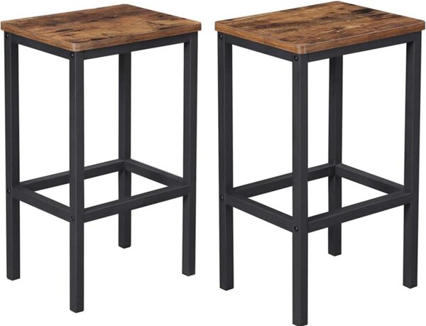 Hoker ciemny brz taboret do kuchni zestaw 2 szt 40x30x65 I Begryf