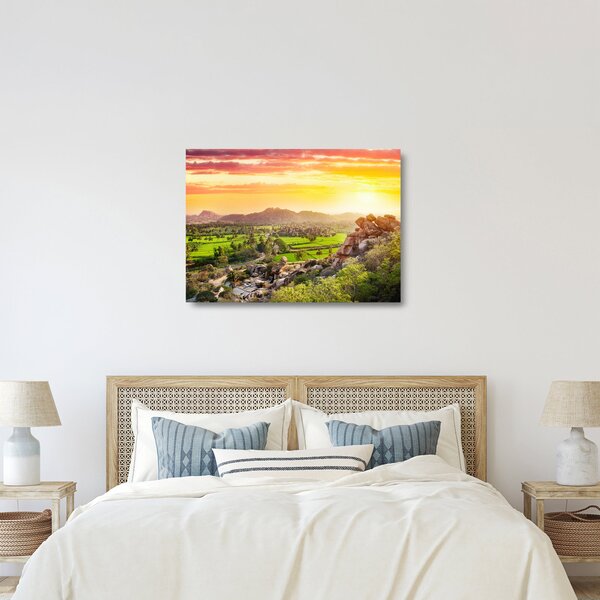 Obraz na szkle - dolina Hampi w Indiach (70x50 cm)