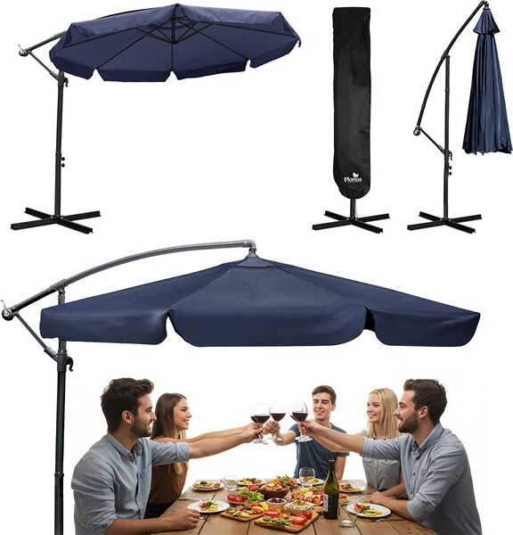 Parasol ogrodowy skadany 8 segmentowy 350 cm z pokrowcem Plonos PL-881