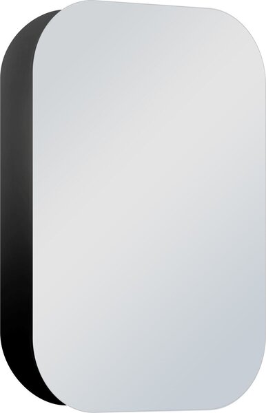 Szafka ?azienkowa z lustrem Talos Oval 40x60x10 cm - lustro ?azienkowe z wysokiej jako?ci aluminiowym korpusem w matowej czerni - szafka ?azienkowa z lustrem