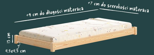 Łóżko dziecięce MIMI – podłogowe Montessori