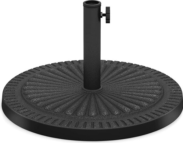 Stojak na parasol, okrgy stojak na parasol wykonany z ywicy do masztu Ø38/48 mm, odporny na warunki atmosferyczne uchwyt na parasol z dekoracyjnym wzorem do ogrodu, balkonu