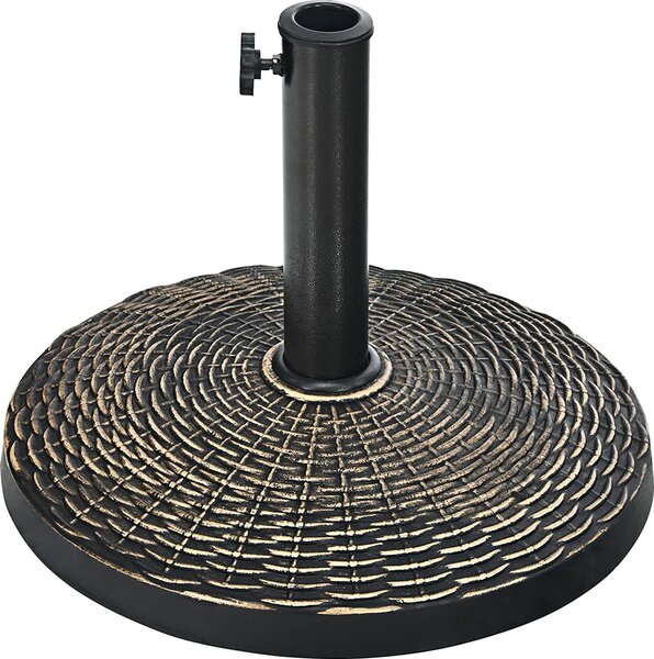 Stojak na parasol, stojak na parasol do masztu od ? 38-48 mm, podstawa parasola 10 kg, okrgy uchwyt na parasol, podstawa parasola o wygldzie rattanu, brzowa