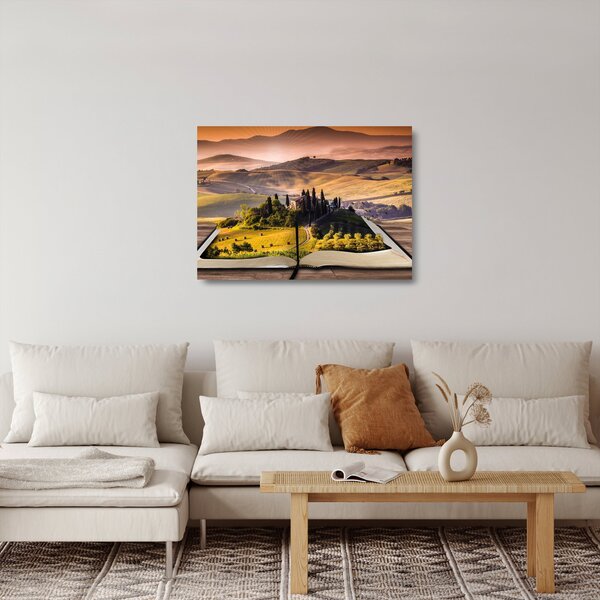 Obraz na szkle - krajobraz w książce (70x50 cm)