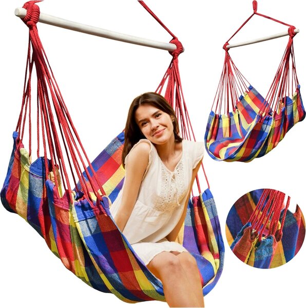 Krzeso brazylijskie fotel wiszcy hamak ogrodowy z drkiem hutawka boho
