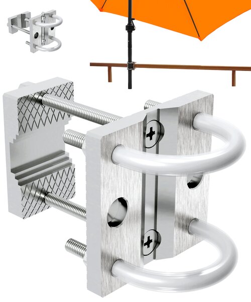 Uchwyt na parasol ze stali nierdzewnej do okrgych i kwadratowych balustrad balkonowych Uchwyt na parasol do 300 cm Stojak na parasol do balkonów