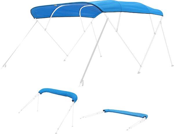 SucceBuy 4 dziobowe daszki bimini do odzi, 244,8 cm dugoci x 246,2 cm szerokoci, osona markizy, niebieski pacyficzny