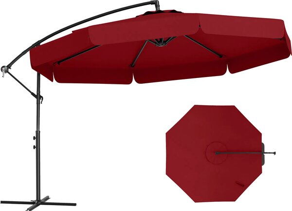 KOMFOTTEU parasol 305 cm, parasol wspornikowy regulowany od 0 do 35°, skadany parasol ogrodowy z podstaw krzyow i korb, na balkon, taras, basen