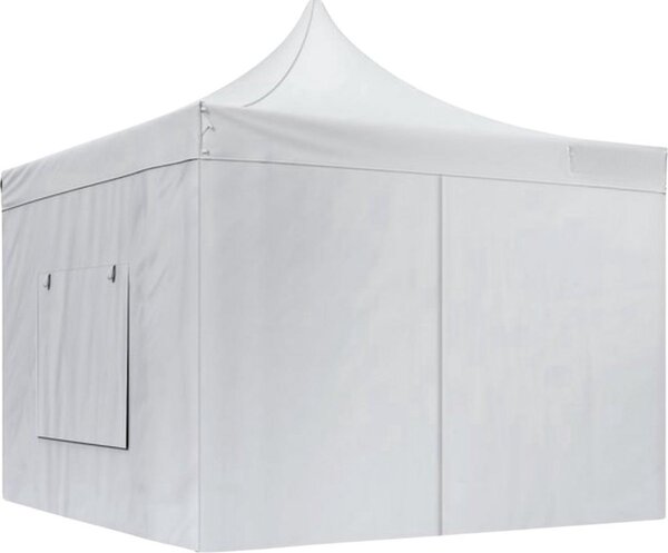 Skadany pawilon 3x3 m – namiot imprezowy typu pop-up / namiot ogrodowy – biay/szary – dla 6–8 osób – regulowana wysoko, wodoodporny, z torb transportow