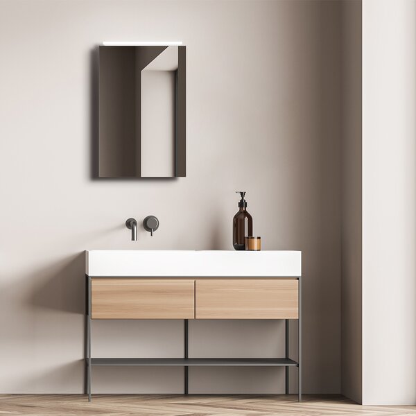Szafka lustrzana z o?wietleniem Talos Mirage 40 x 60 x 13,1 cm - wysokiej jako?ci aluminiowa obudowa z prze??cznikiem - pod?wietlane lustro z neutralnym bia?ym ?wiat?em - szafka lustrzana do ?azienki