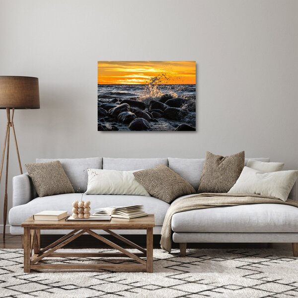 Obraz na szkle - fale morskie (70x50 cm)