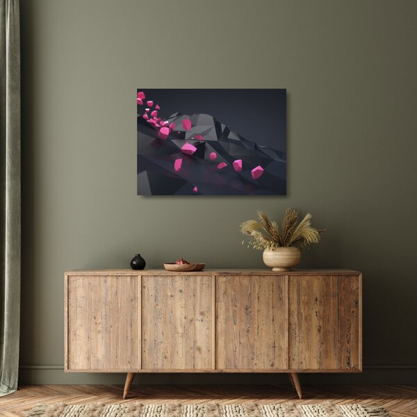 Obraz na szkle - abstrakcja 3D (70x50 cm)