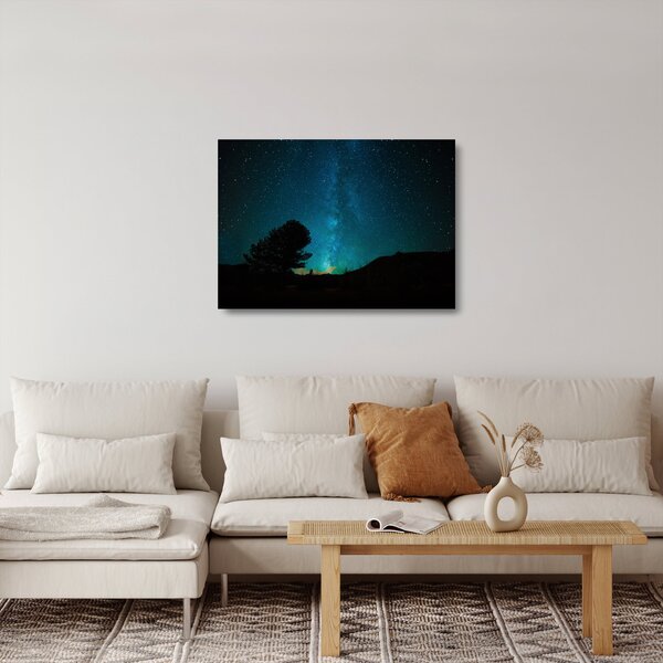 Obraz na szkle - nocne niebo z gwiazdami (70x50 cm)