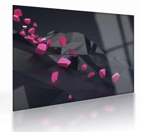 Obraz na szkle - abstrakcja 3D (70x50 cm)