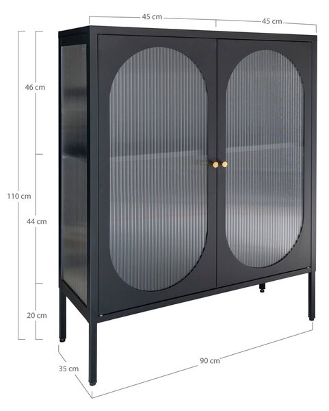Czarna metalowa witryna 90x110 cm Adelaide – House Nordic
