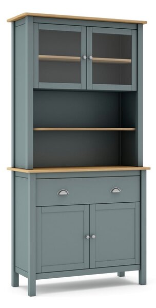 Szarozielony kredens z litego drewna sosnowego 90x180,5x40 cm Misti – Marckeric
