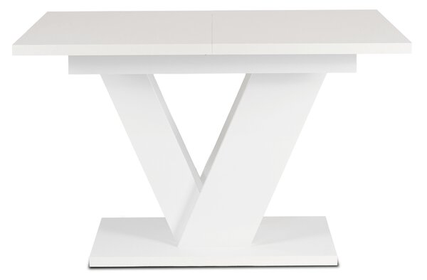 Stół Prostokątny Rozkładany CLARK 120-160 cm Biały Połysk Glamour