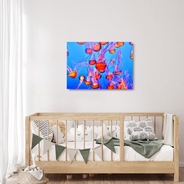 Obraz na szkle meduz w morzu (70x50 cm)