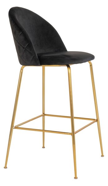 Czarne aksamitne hokery zestaw 2 szt. 108 cm Lausanne – House Nordic