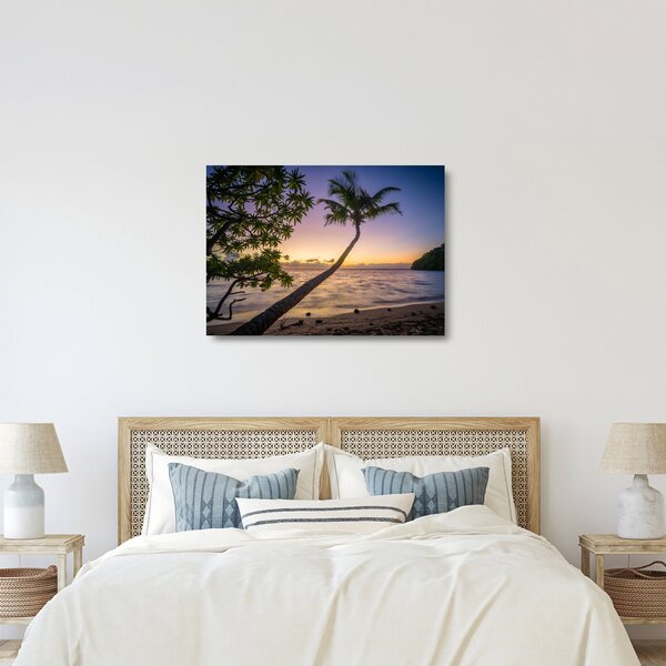 Obraz na szkle palmy na plaży (70x50 cm)