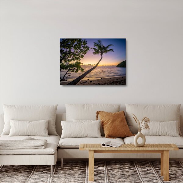 Obraz na szkle palmy na plaży (70x50 cm)