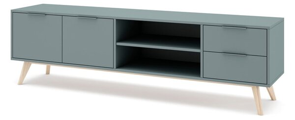 Szarozielona szafka pod TV 180x53x40 cm Pisco – Marckeric