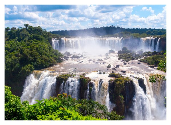 Obraz na szkle wodospadu Iguassu (70x50 cm)