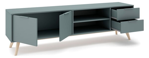 Szarozielona szafka pod TV 180x53x40 cm Pisco – Marckeric